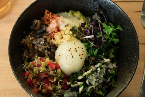 Veggie bowl with a sous vide egg! Wow! 